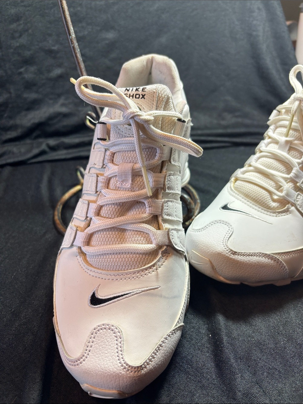 Nike Shox White and Black Athletic Sneakers
